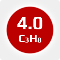 Пропан (C3H8)  4.0 (99,99%) в баллоне 12л (5кг) соединение W21,8х1/14'' LH (DIN1) (с баллоном)